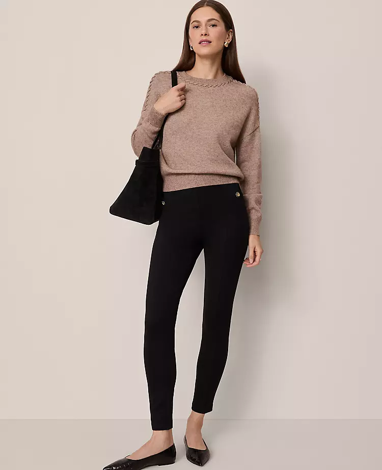 The Seamed Button Legging In Ponte Black 3 The Seamed Button Legging In Ponte Black