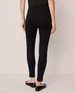 The Seamed Button Legging In Ponte Black 7 The Seamed Button Legging In Ponte Black -Anntaylor Shop 853546 2222 ALT2