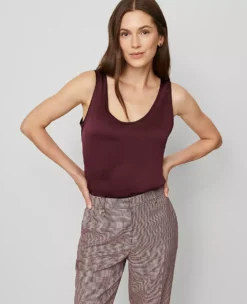 Petite Scoop Neck Tank Top Poised Plum