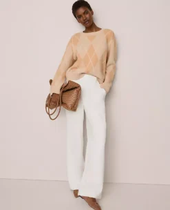 The Side Button Wide-Leg Pant Winter White -Anntaylor Shop 853642 9192 ALT3