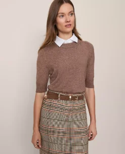 Mix Media Sweater Tee Cardamom Heather