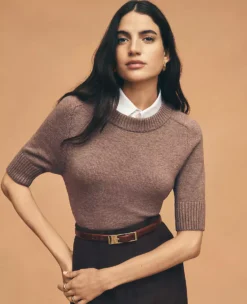 Mix Media Sweater Tee Cardamom Heather 9 Mix Media Sweater Tee Cardamom Heather -Anntaylor Shop 853645 4139 MKTG2