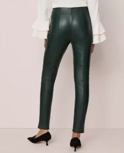 The Seamed Button Legging In Faux Leather Pine Grove -Anntaylor Shop 853739 8481 ALT2