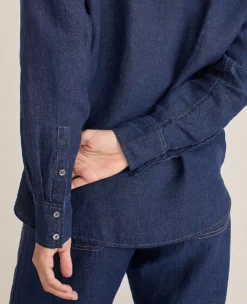 Haven Well Within The Daily Shirt In Linen Night Navy 11 Haven Well Within The Daily Shirt In Linen Night Navy -Anntaylor Shop 854143 1040 ALT2