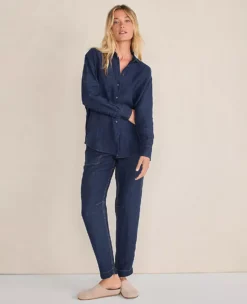 Haven Well Within The Daily Shirt In Linen Night Navy 12 Haven Well Within The Daily Shirt In Linen Night Navy -Anntaylor Shop 854143 1040 ALT3