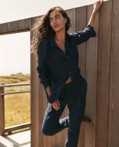 Haven Well Within The Daily Shirt In Linen Night Navy 14 Haven Well Within The Daily Shirt In Linen Night Navy -Anntaylor Shop 854143 1040 ALT5