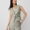 The Petite Tailored Button Pocket Vest Seagrass -Anntaylor Shop 856676 0115