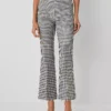 The Petite Flare Pant In Gingham — Curvy Fit Black/White Multi