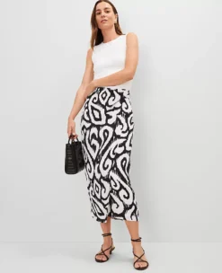 Ikat Sarong Pencil Skirt Black -Anntaylor Shop 856755 520347