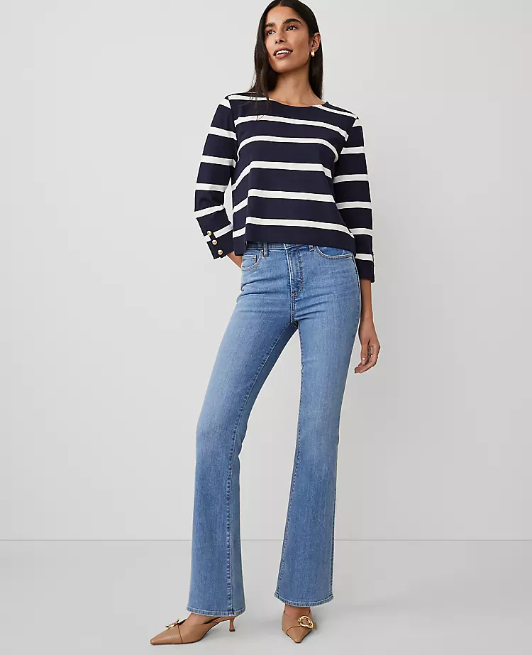 The Petite Boot Jean Light Mid Indigo Wash 3 The Petite Boot Jean Light Mid Indigo Wash