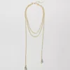 Pearlized Triple Necklace Goldtone -Anntaylor Shop 856805 018627