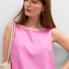 Linen Blend Tank Top Pink Orchid 2 Linen Blend Tank Top Pink Orchid -Anntaylor Shop 856818 019664