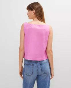 Linen Blend Tank Top Pink Orchid 6 Linen Blend Tank Top Pink Orchid -Anntaylor Shop 856818 019664 ALT1