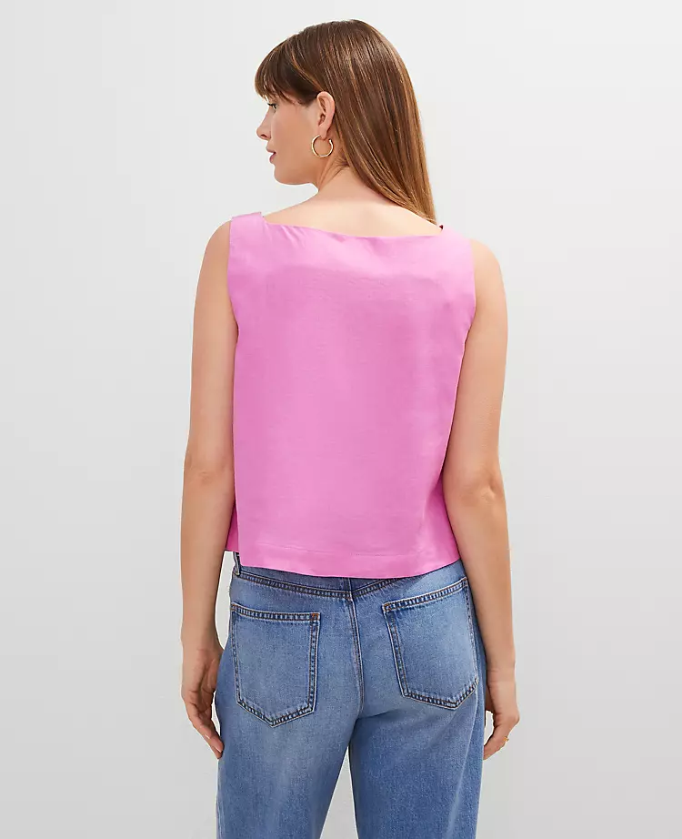 Linen Blend Tank Top Pink Orchid 4 Linen Blend Tank Top Pink Orchid - Image 2