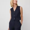 The Petite Tailored Vest In Stretch Cotton Night Sky -Anntaylor Shop 856840 1362