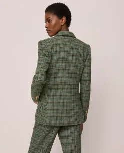 The Greenwich Blazer In Houndstooth Muted Moss -Anntaylor Shop 856961 522701 ALT1