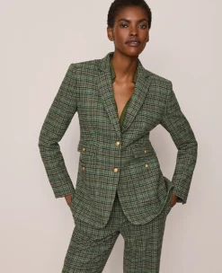 The Greenwich Blazer In Houndstooth Muted Moss -Anntaylor Shop 856961 522701 ALT2