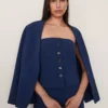 The Strapless Vest In Fluid Crepe Pure Sapphire -Anntaylor Shop 856973 8818
