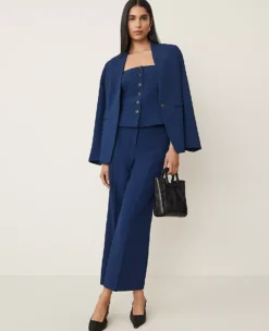 The Strapless Vest In Fluid Crepe Pure Sapphire 13 The Strapless Vest In Fluid Crepe Pure Sapphire -Anntaylor Shop 856973 8818 ALT4