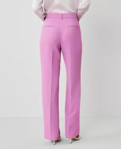 The Petite Side-Zip Straight Pant In Fluid Crepe Orchid Glow -Anntaylor Shop 856974 9429 ALT2