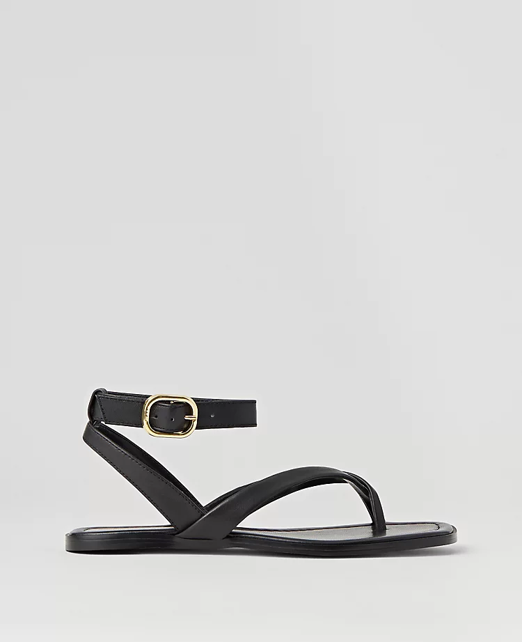 Weekend Collection Buckled Ankle Strap Leather Sandals Black 3 Weekend Collection Buckled Ankle Strap Leather Sandals Black