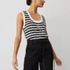 Petite Weekend Collection Striped Open-Stitch Sweater Shell Black/White Combo 1 Petite Weekend Collection Striped Open-Stitch Sweater Shell Black/White Combo -Anntaylor Shop 856995 6365
