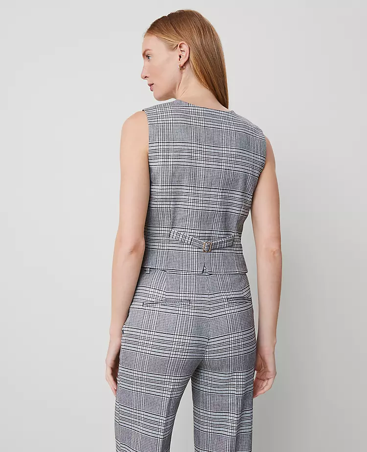 The Petite Tailored Vest In Plaid Black 4 The Petite Tailored Vest In Plaid Black - Image 2