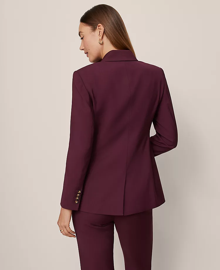 Fitted Long Double Breasted Blazer Poised Plum 5 Fitted Long Double Breasted Blazer Poised Plum - Image 3