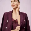 Fitted Long Double Breasted Blazer Poised Plum -Anntaylor Shop 857017 9536 MKTG1