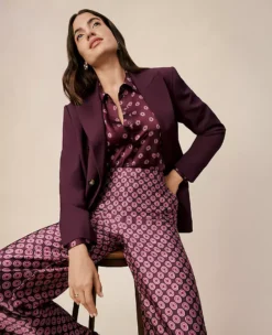 Fitted Long Double Breasted Blazer Poised Plum 13 Fitted Long Double Breasted Blazer Poised Plum -Anntaylor Shop 857017 9536 MKTG2