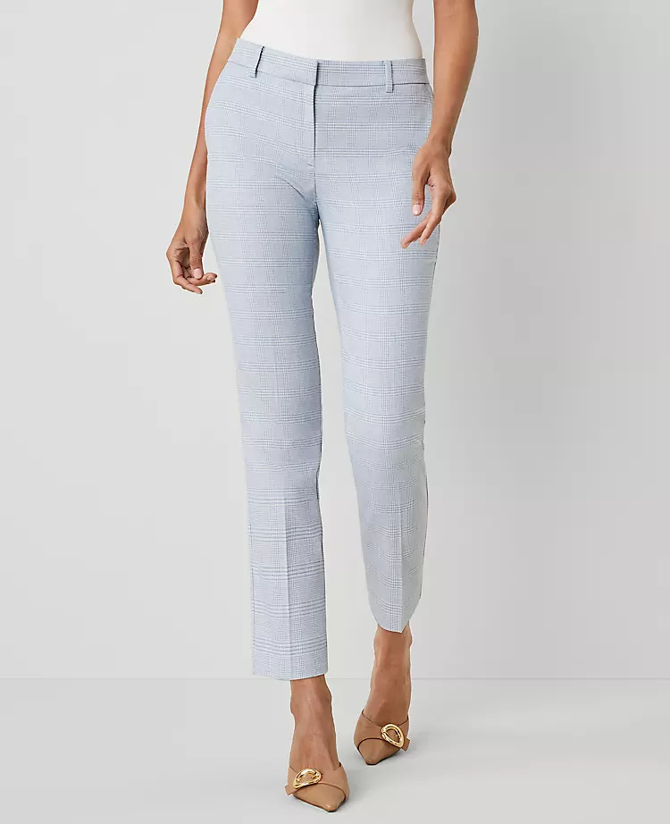 The Petite Eva Ankle Pant In Glen Check Blue/White Combo 4 The Petite Eva Ankle Pant In Glen Check Blue/White Combo - Image 2