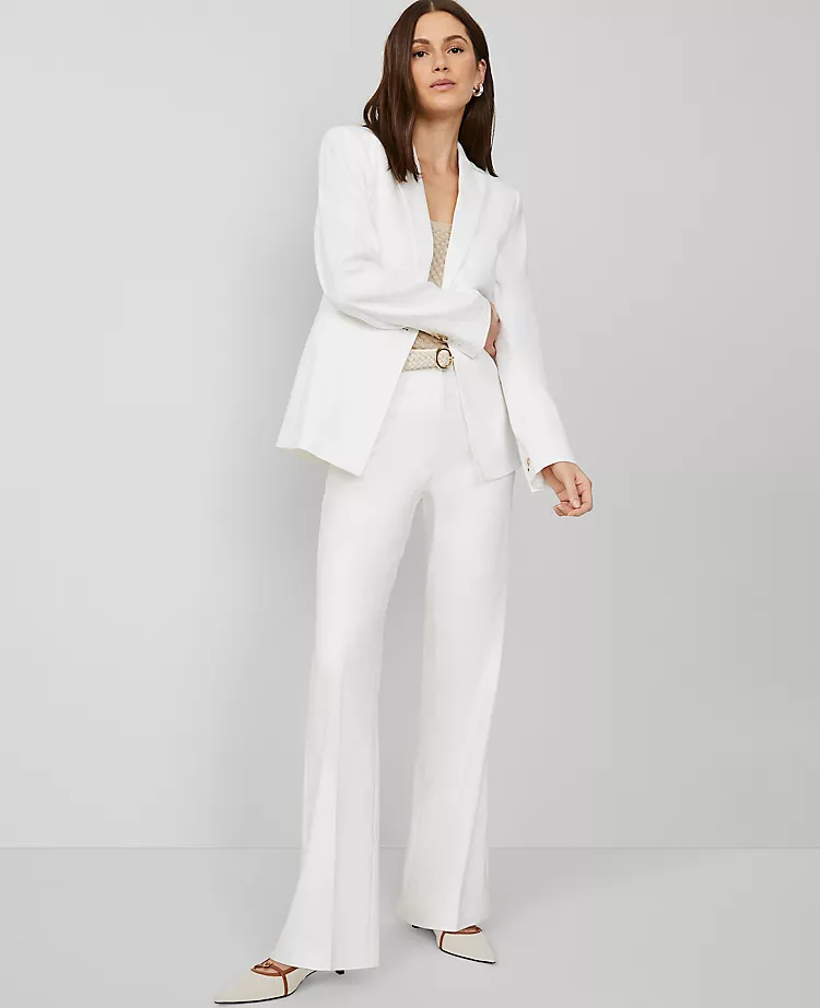 The Petite Trouser In Linen Blend White 3 The Petite Trouser In Linen Blend White