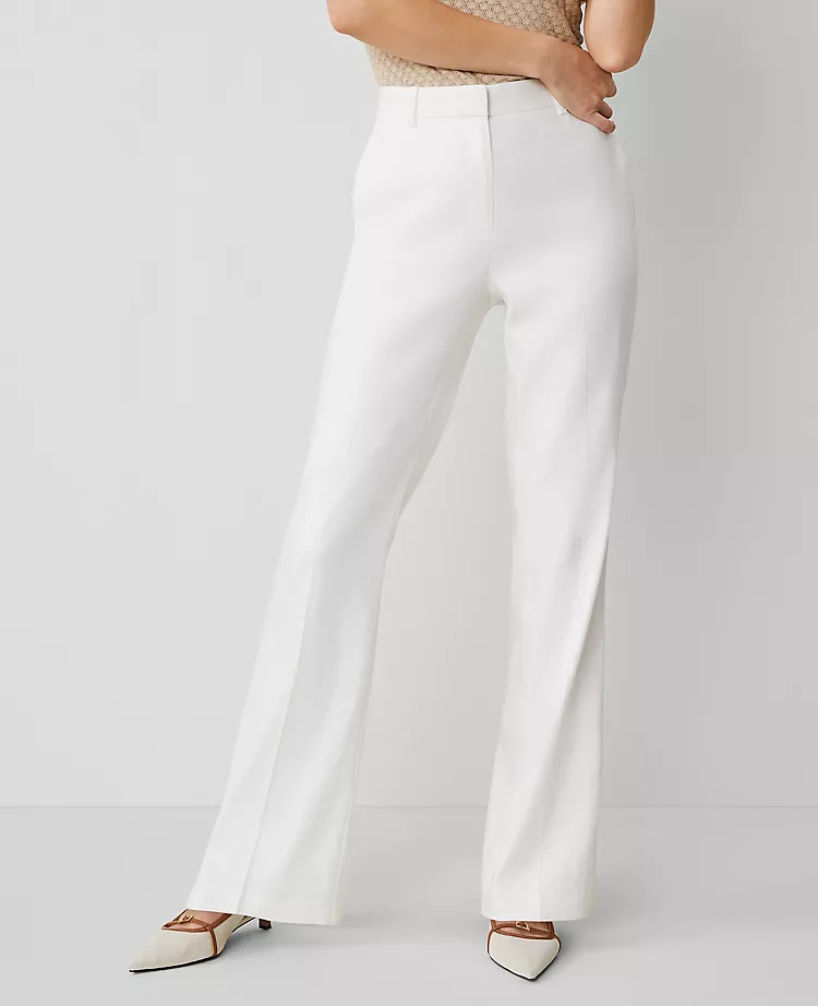 The Petite Trouser In Linen Blend White 4 The Petite Trouser In Linen Blend White - Image 2