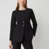 The Petite Curved Hem Jacket In Seasonless Stretch Black -Anntaylor Shop 857083 2222