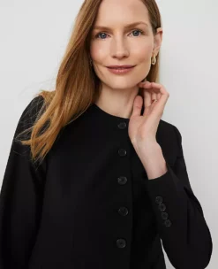 The Curved Hem Jacket In Seasonless Stretch Black 7 The Curved Hem Jacket In Seasonless Stretch Black -Anntaylor Shop 857092 2222 ALT2