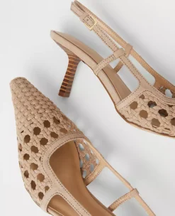 Woven Nip Toe Slingback Pumps Light Sand 5 Woven Nip Toe Slingback Pumps Light Sand -Anntaylor Shop 857111 7514 ALT1