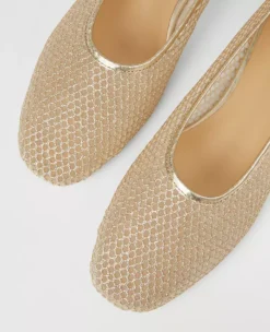 Mesh Ballet Flat Gold -Anntaylor Shop 857114 3019 ALT1