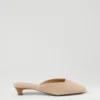 Suede Kitten Heel Mule Pumps Light Sand -Anntaylor Shop 857154 7514