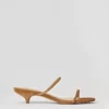 Double Strap Suede Kitten Heel Mule Sandals Dark Taupe -Anntaylor Shop 857168 8999