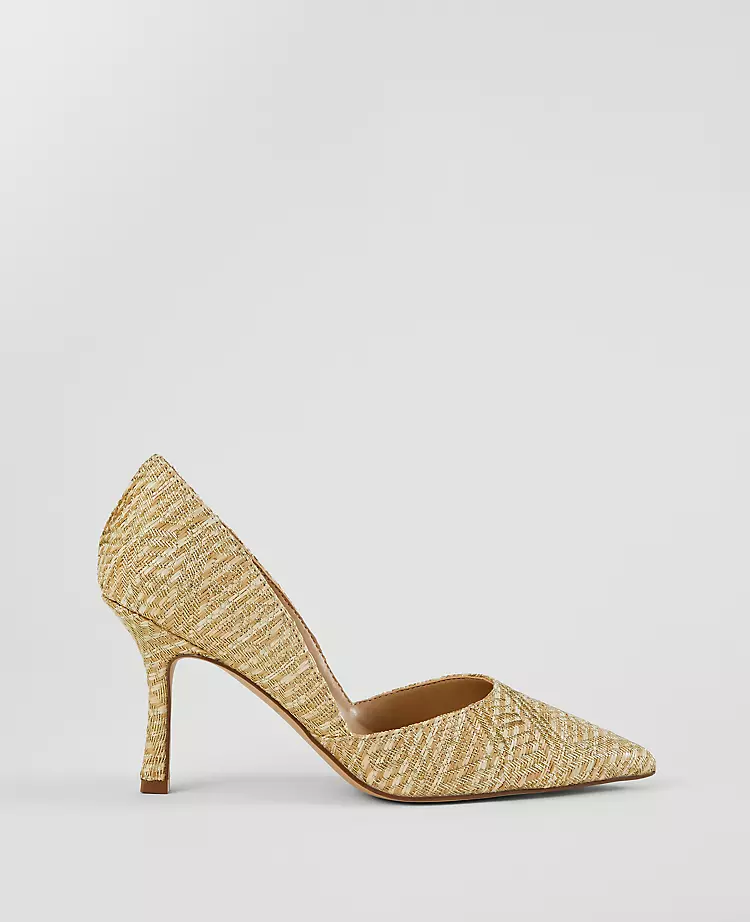 Azra Metallic Straw Pumps Gold 3 Azra Metallic Straw Pumps Gold
