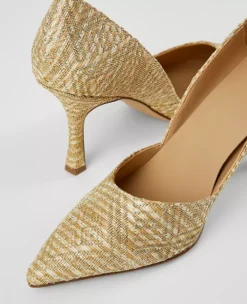 Azra Metallic Straw Pumps Gold 5 Azra Metallic Straw Pumps Gold -Anntaylor Shop 857171 3019 ALT1