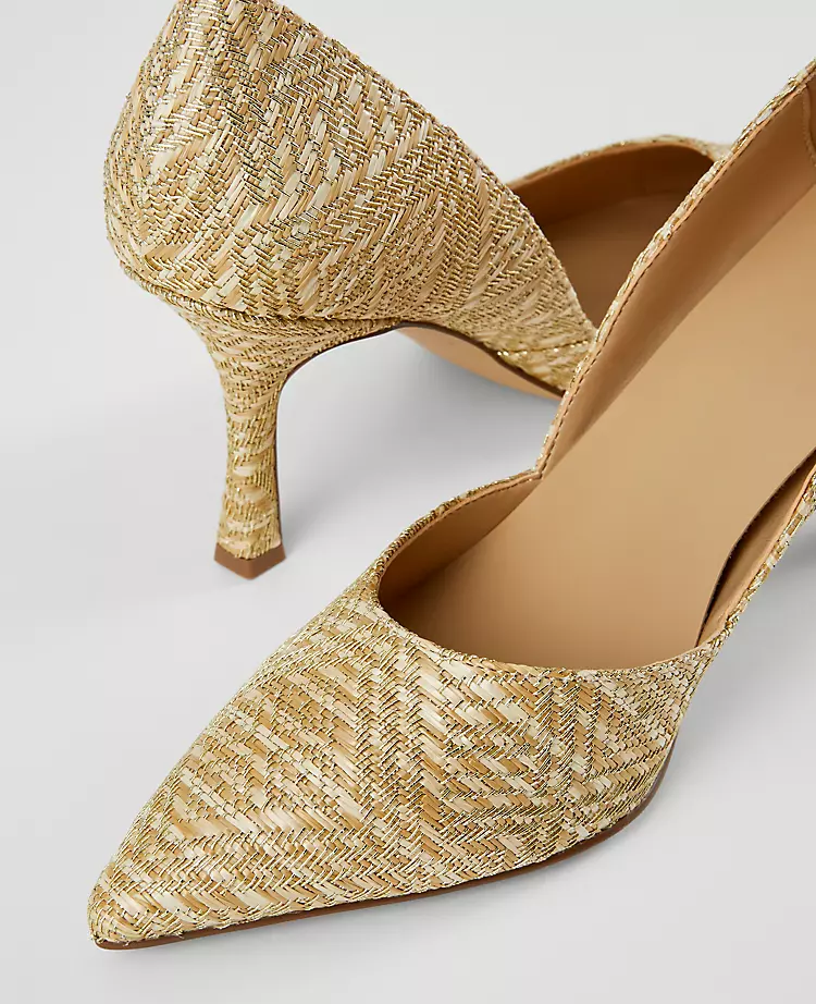 Azra Metallic Straw Pumps Gold 4 Azra Metallic Straw Pumps Gold - Image 2
