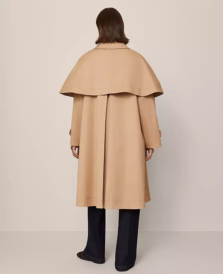 Removable Cape Trench Coat Cafe Au Lait 5 Removable Cape Trench Coat Cafe Au Lait - Image 3