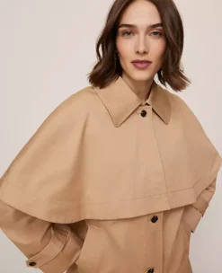 Removable Cape Trench Coat Cafe Au Lait 13 Removable Cape Trench Coat Cafe Au Lait -Anntaylor Shop 857180 5824 ALT2