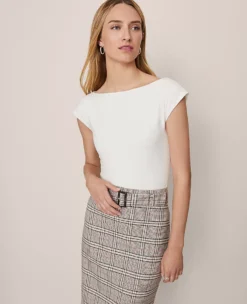 Sleeveless Boatneck Top Winter White