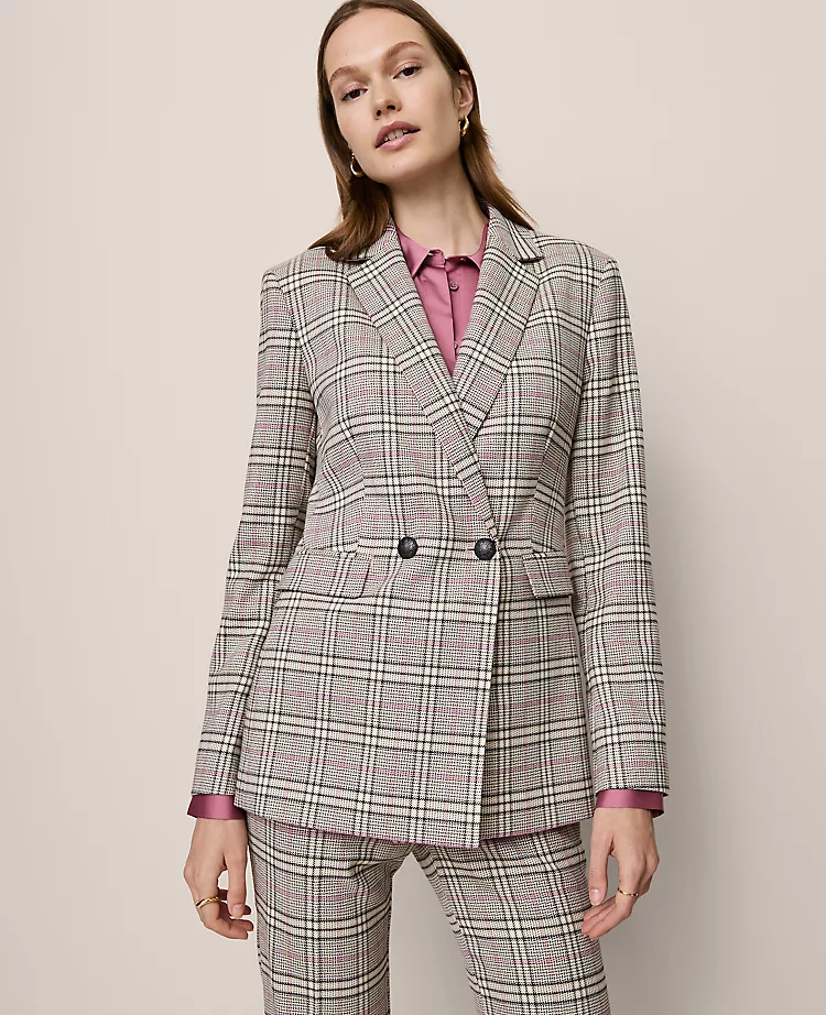 The Crosby Blazer In Plaid Pale Sandalwood 4 The Crosby Blazer In Plaid Pale Sandalwood - Image 2