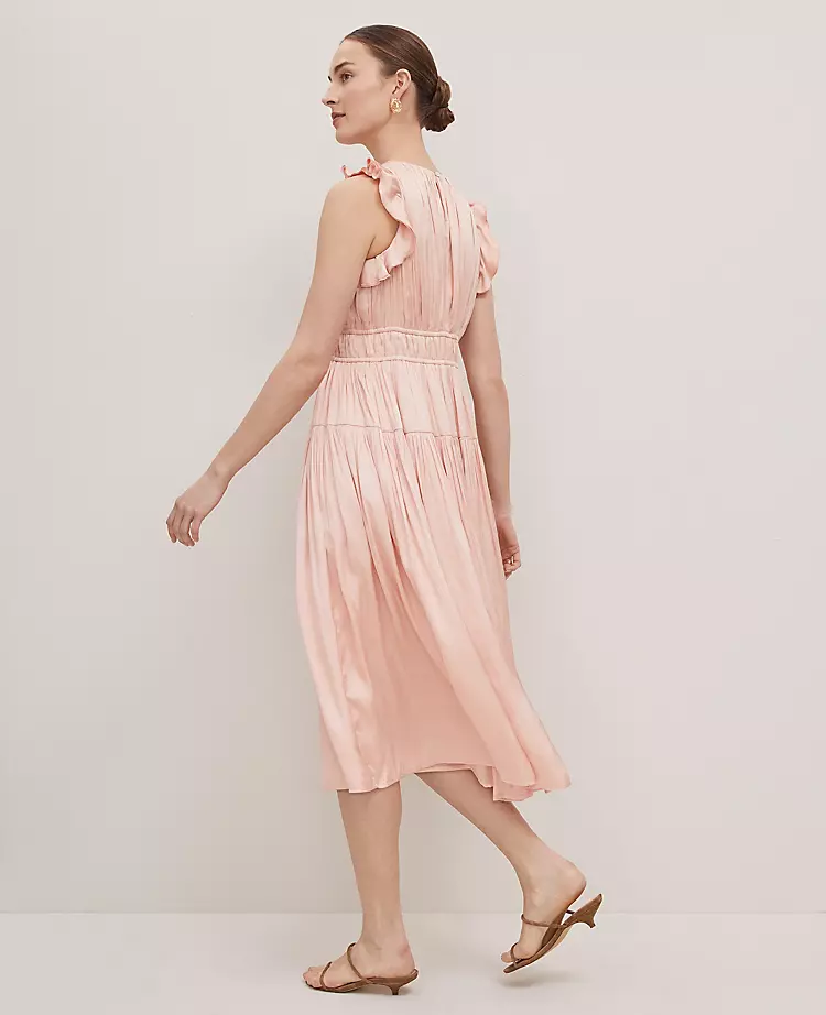 Petite Petaled Ruffle Midi Dress Ceramic Pink 4 Petite Petaled Ruffle Midi Dress Ceramic Pink - Image 2