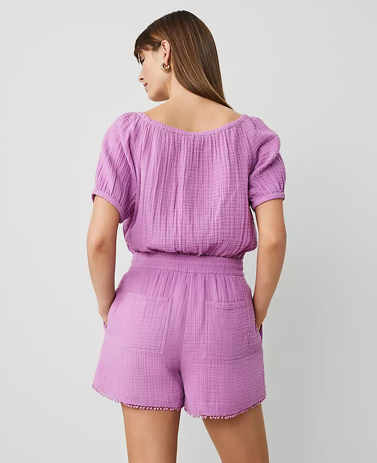 The Petite Pull-On Short In Triple Cloth Orchid Glow 5 The Petite Pull-On Short In Triple Cloth Orchid Glow - Image 3