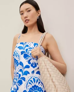 Petite Tiled Tiered Strappy Maxi Dress Power Blue -Anntaylor Shop 857309 520291 ALT2