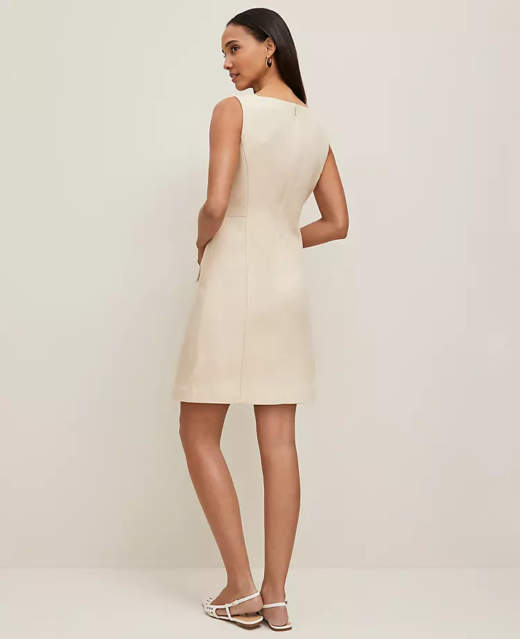 Petite Square Neck Button-Down Dress Sand Shell 4 Petite Square Neck Button-Down Dress Sand Shell - Image 2